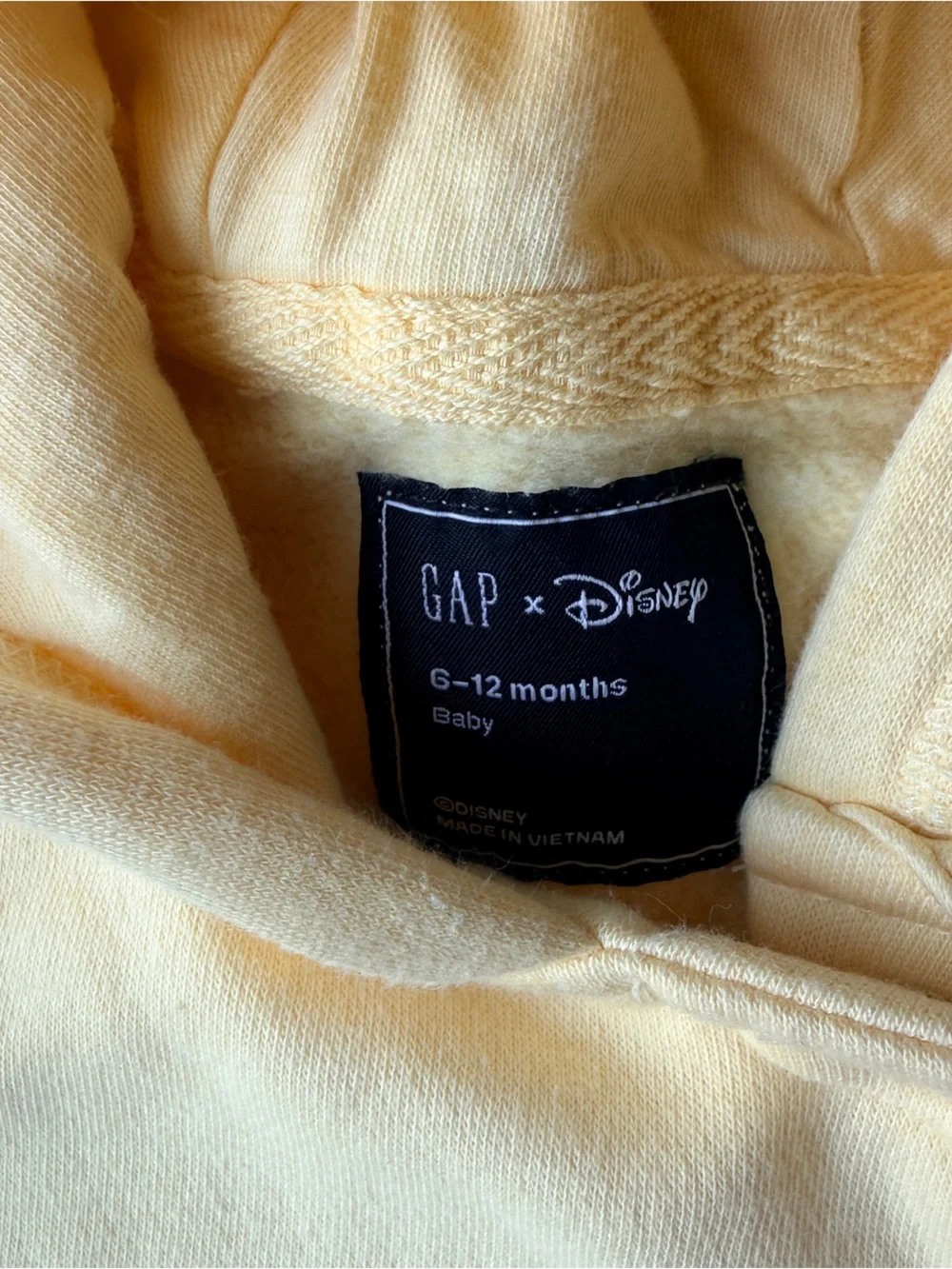 GAP x Disney Light Yellow Hooded Baby One-Piece with Minnie Mouse - Size 6-12M